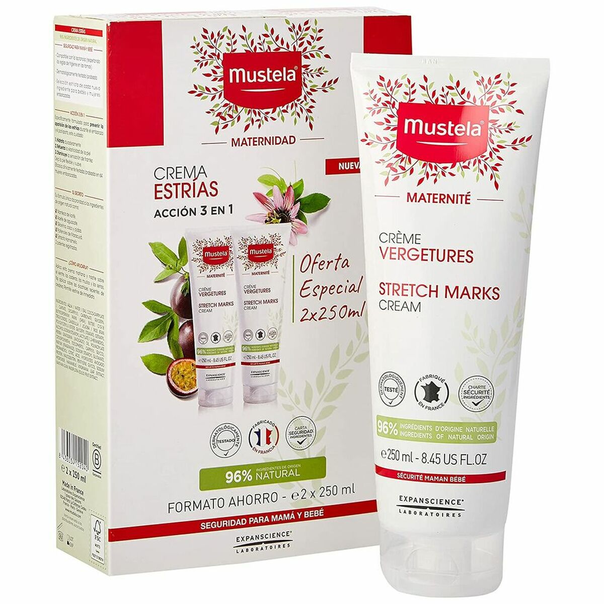 Anti-Stretch Mark Cream Mustela 48623 3-in-1 250 ml (2 x 250 ml)